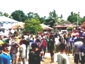 Pekerja PETI Pecahkan Kaca Kantor Camat Nanga Mahap