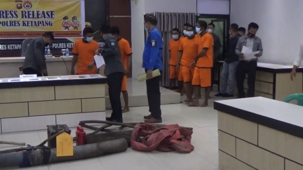 Polisi Tangkap 7 Pekerja PETI di Pematang Gadung