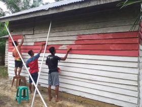 sambut hut ri, cat rumah merah putih