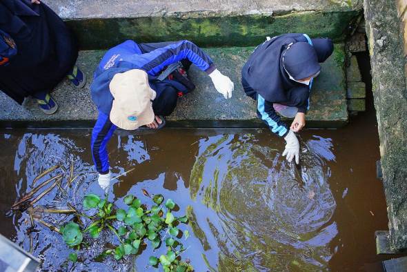 Aksi Pungut Sampah di Kawasan Waterfront Pontianak