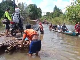 sembako langka dan transportasi terganggu karena banjir di Semitau_ruai.tv