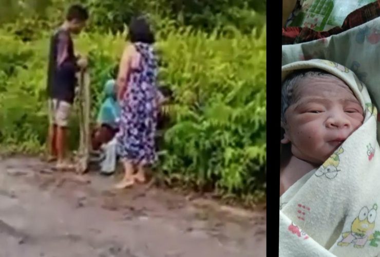 ibu melahirkan di pinggir jalan