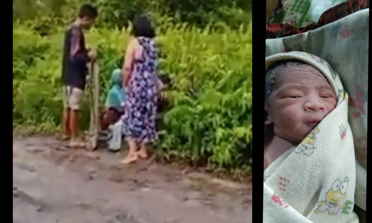 ibu melahirkan di pinggir jalan
