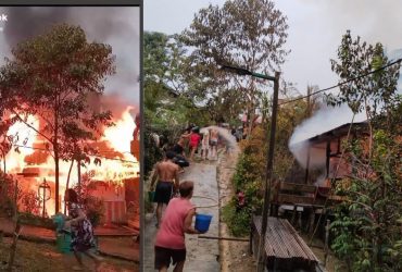 Aksi Warga Desa Buntut Purun, Kecamatan Ambalau, Kabupaten Sintang, Kalbar berusaha padamkan api (16/01/25)